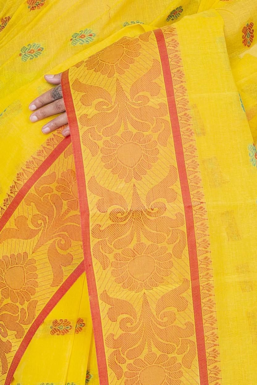 Yellow Pure Cotton Akriti Tant Saree (166)